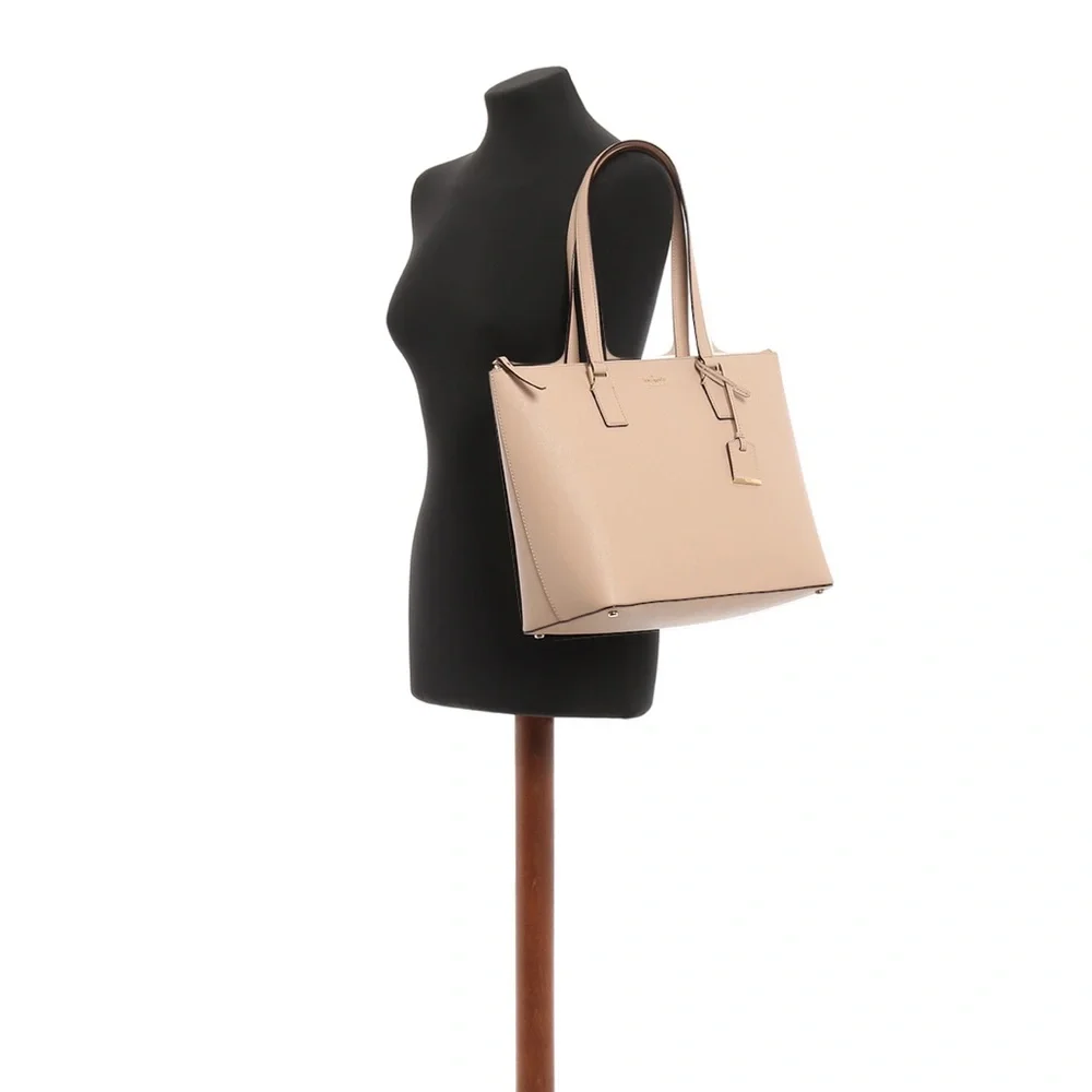 Kate Spade NYC Cameron Street Lucie Large Tote Leather Tan Shopper Handbag Bag
